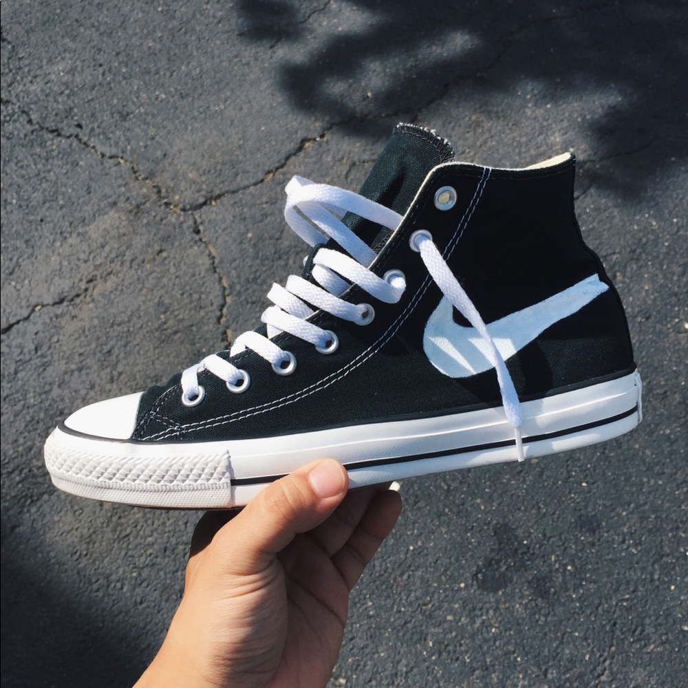 Custom black converse